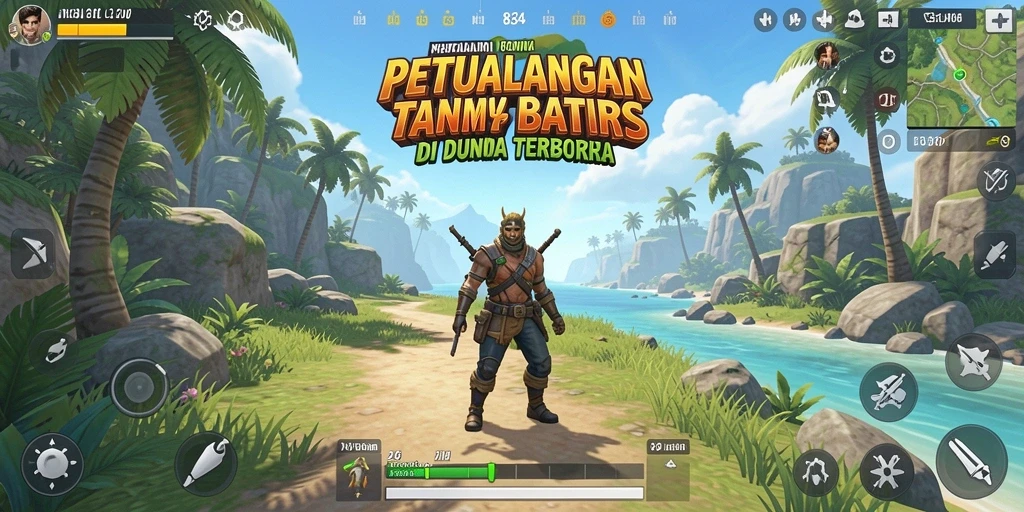 Screenshot gameplay yang menampilkan eksplorasi dunia terbuka.