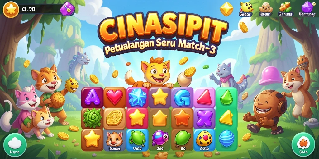 Tampilan menarik dari gameplay CINASIPIT yang penuh warna.