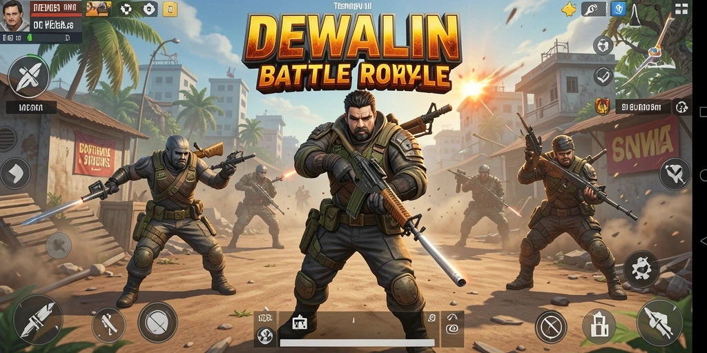Gameplay mendebarkan DEWALIN dalam pertempuran Battle Royale.