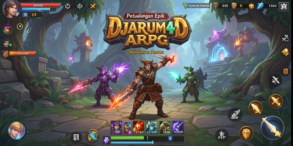 Tangkapan layar <strong>DJARUM4D</strong> menunjukkan pertempuran epik di dunia fantasi.
