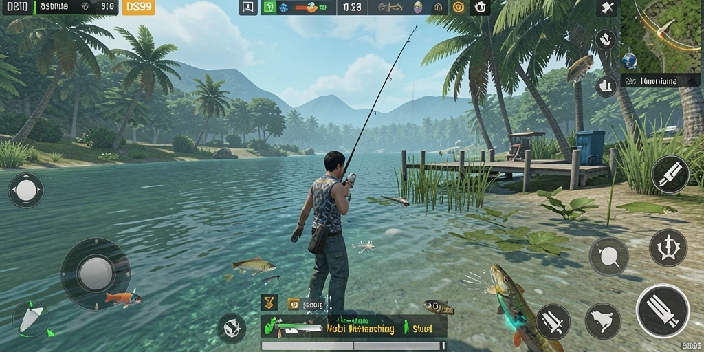 Tampilan gameplay DS99 yang menakjubkan saat memancing.