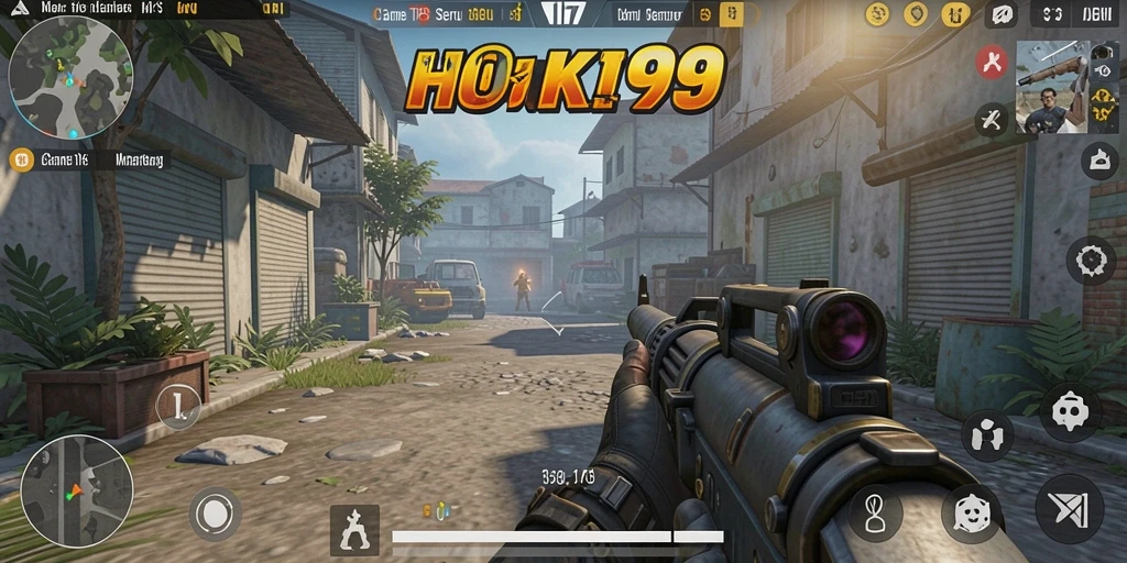 Screenshot menampilkan gameplay seru dan intens HOKI99 di battlefield.