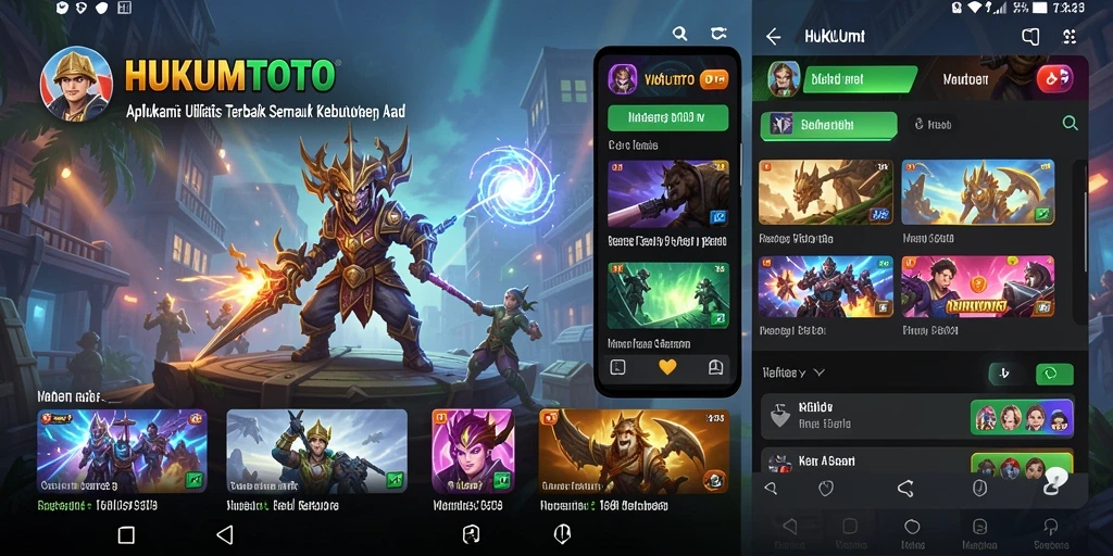 Tampilan utama HUKUMTOTO dengan fitur utilitas yang menarik.