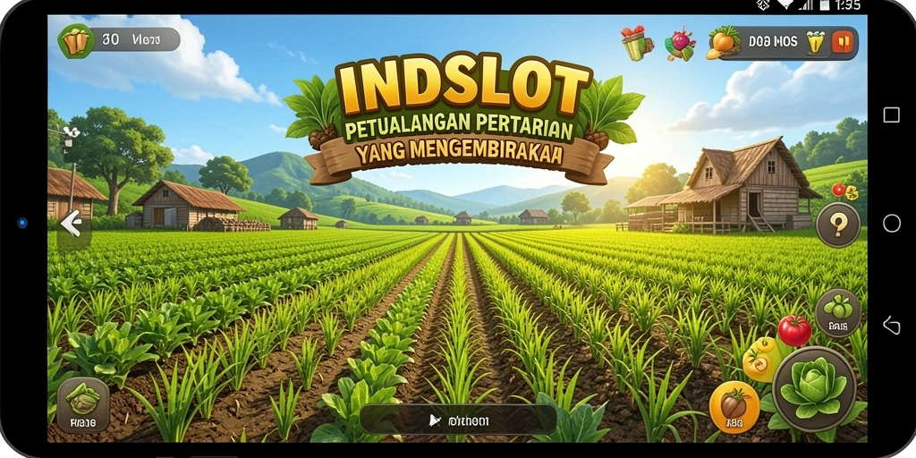 Menampilkan gameplay seru bertani di INDSLOT.