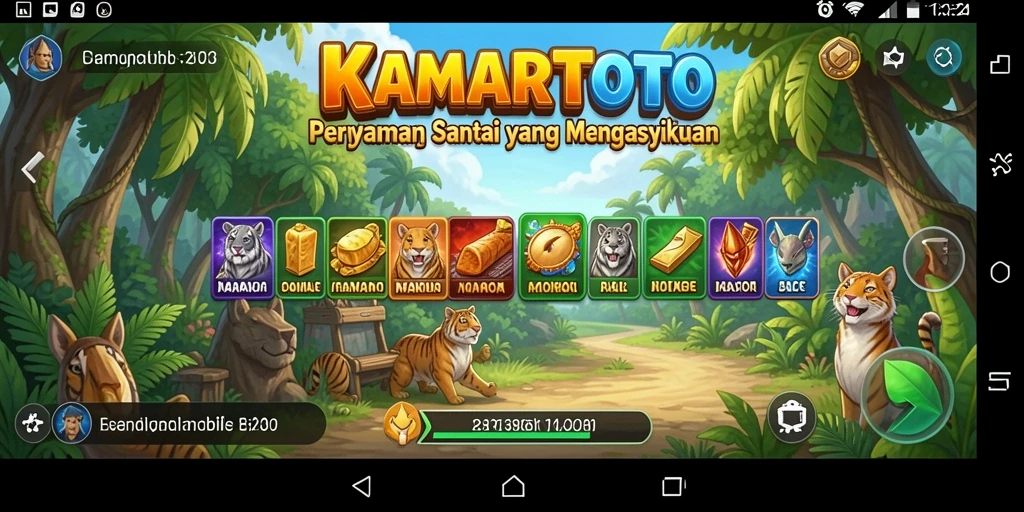 Screenshot KAMARTOTO menampilkan gameplay santai yang menyenangkan dan interaktif.