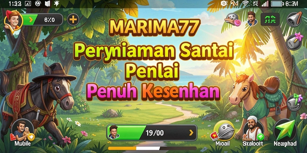 Screenshot gameplay MARIMA77 menunjukkan momen seru dalam permainan Casual.